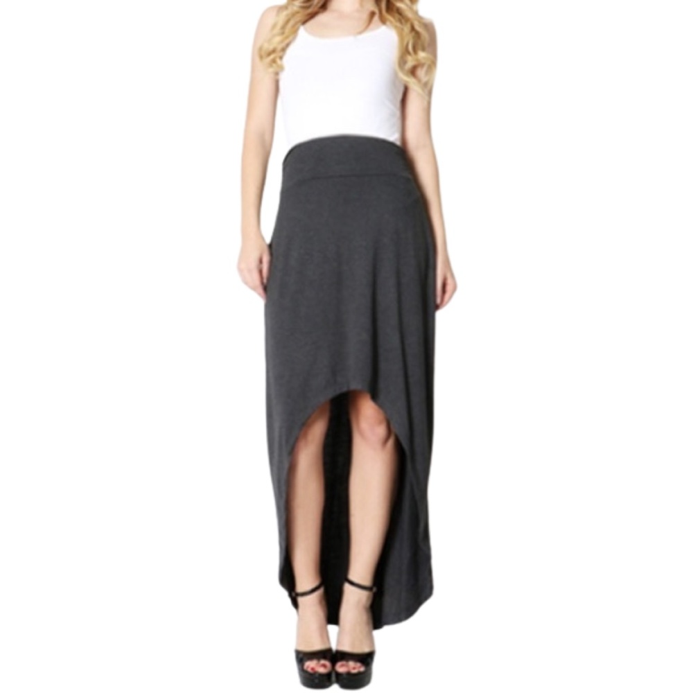 ~Summer Clearance~  CHARCOAL Hi - Low Skirt
